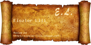 Eiszler Lili névjegykártya